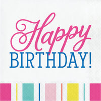 Bulk Birthday Brights Luncheon Napkins 6.5