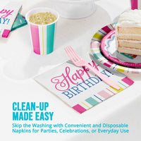 Bulk Birthday Brights Luncheon Napkins 6.5