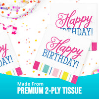 Bulk Birthday Brights Luncheon Napkins 6.5