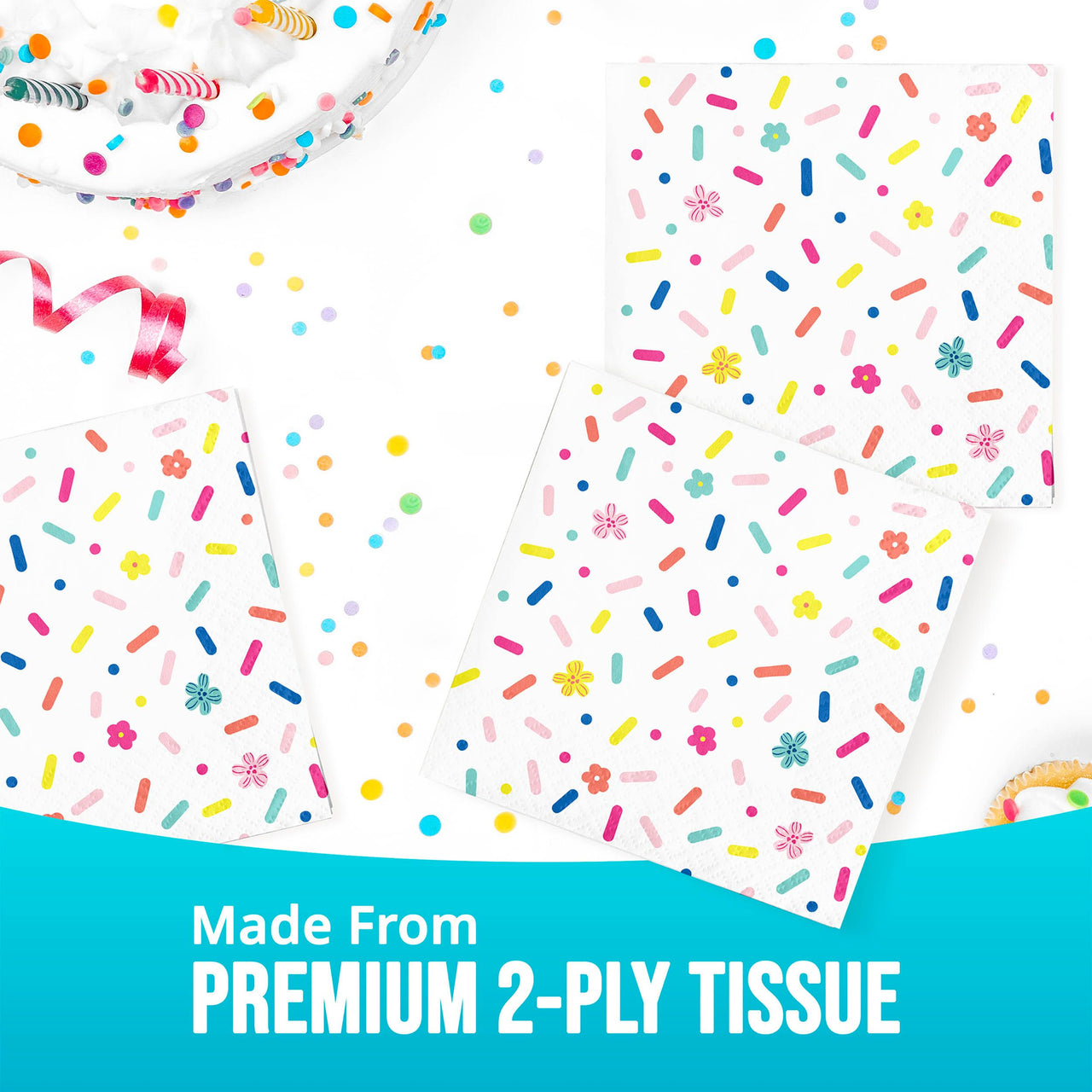Bulk Birthday Brights Beverage Napkins 5" x 5" (192 per Case)