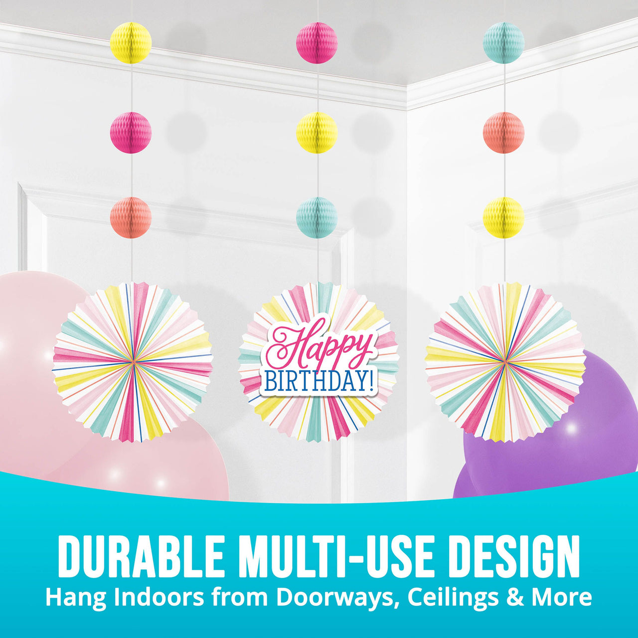Bulk Birthday Brights Party Decorations (36 per Case)