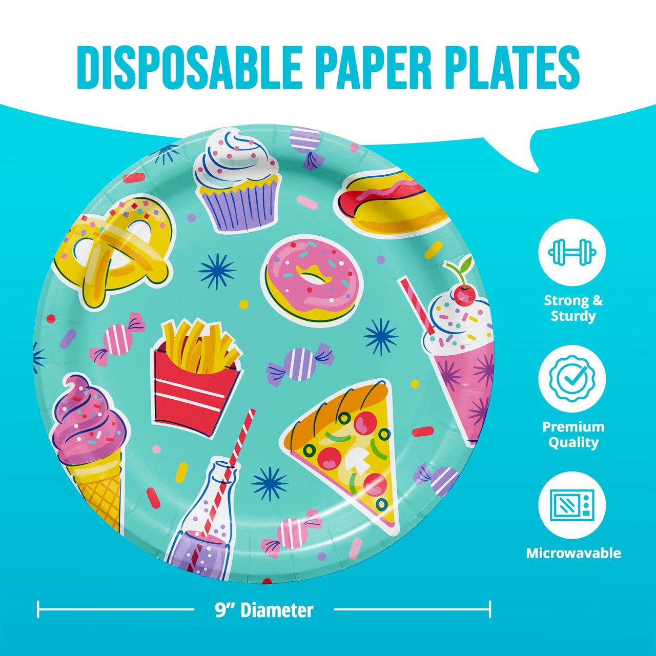 Bulk Birthday Treats Dinner Plates 9" (96 per Case)