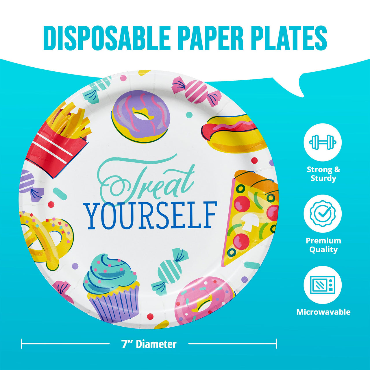 Bulk Birthday Treats Luncheon Plates 7" (96 per Case)
