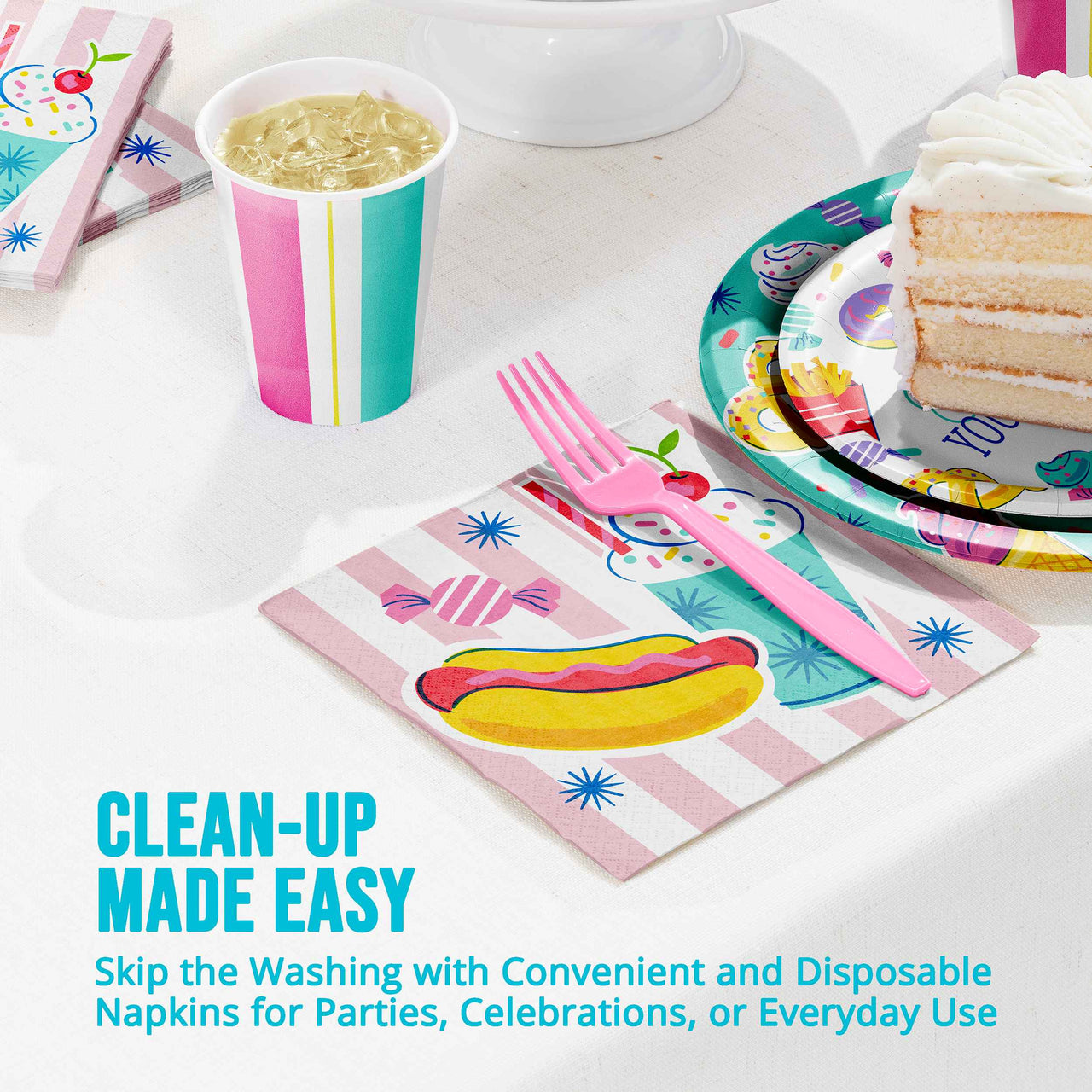 Bulk Birthday Treats Luncheon Napkins 6.5" x 6.5" (192 per Case)