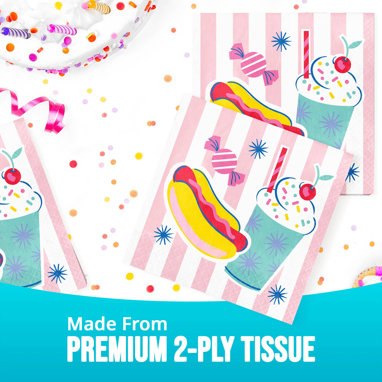 Bulk Birthday Treats Luncheon Napkins 6.5" x 6.5" (192 per Case)