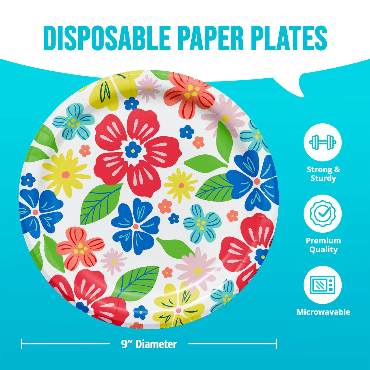 Bulk Abundant Florals Dinner Plates 9" (96 per Case)