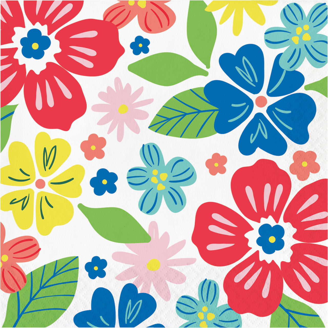 Bulk Abundant Florals Luncheon Napkins 6.5" x 6.5" (192 per Case)