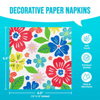 Bulk Abundant Florals Luncheon Napkins 6.5