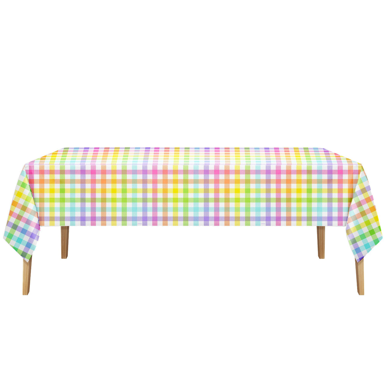 Bulk Easter Plaid Plastic Tablecovers 54" x 108" (12 per Case)