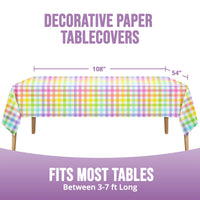 Bulk Easter Plaid Plastic Tablecovers 54