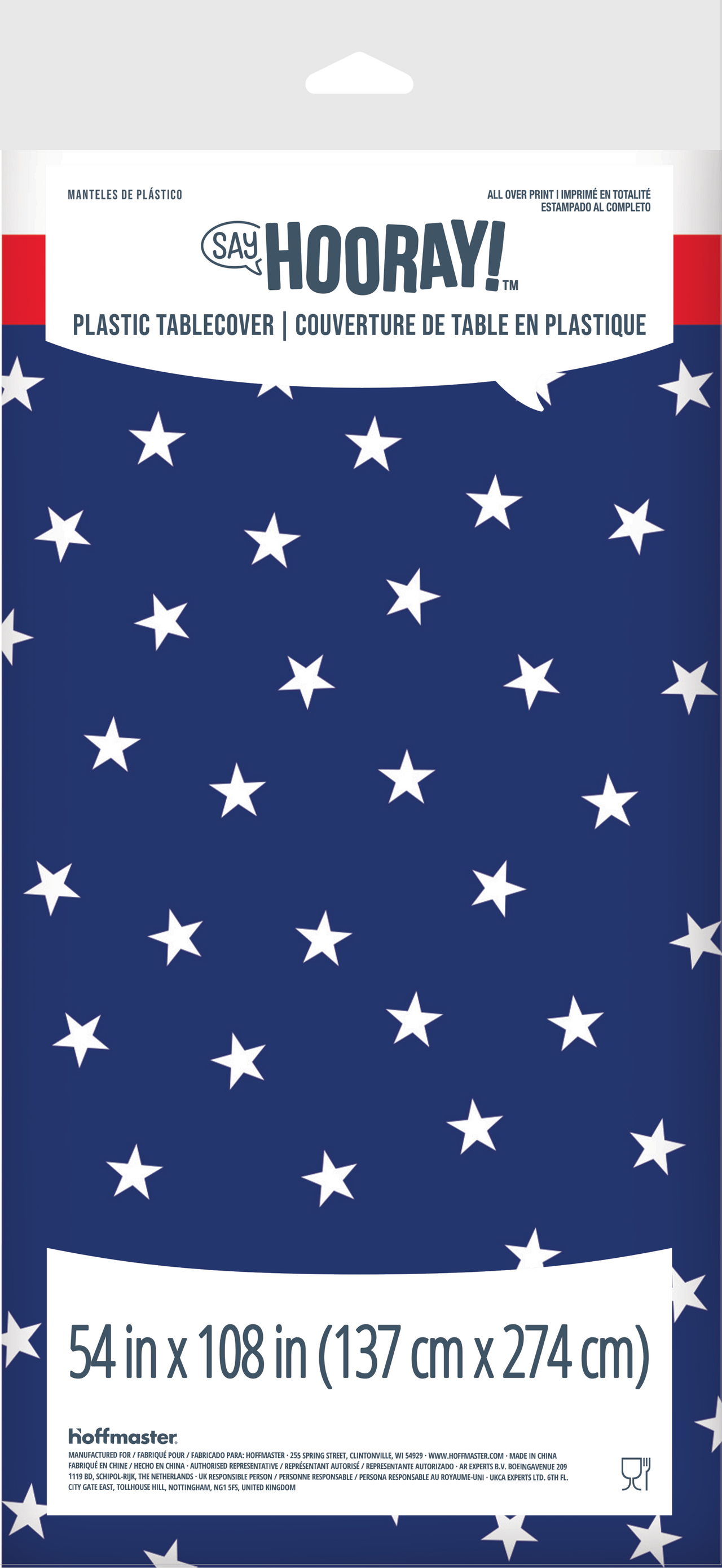 Bulk Patriotic Plastic Tablecovers 54" x 108" (12 per Case)