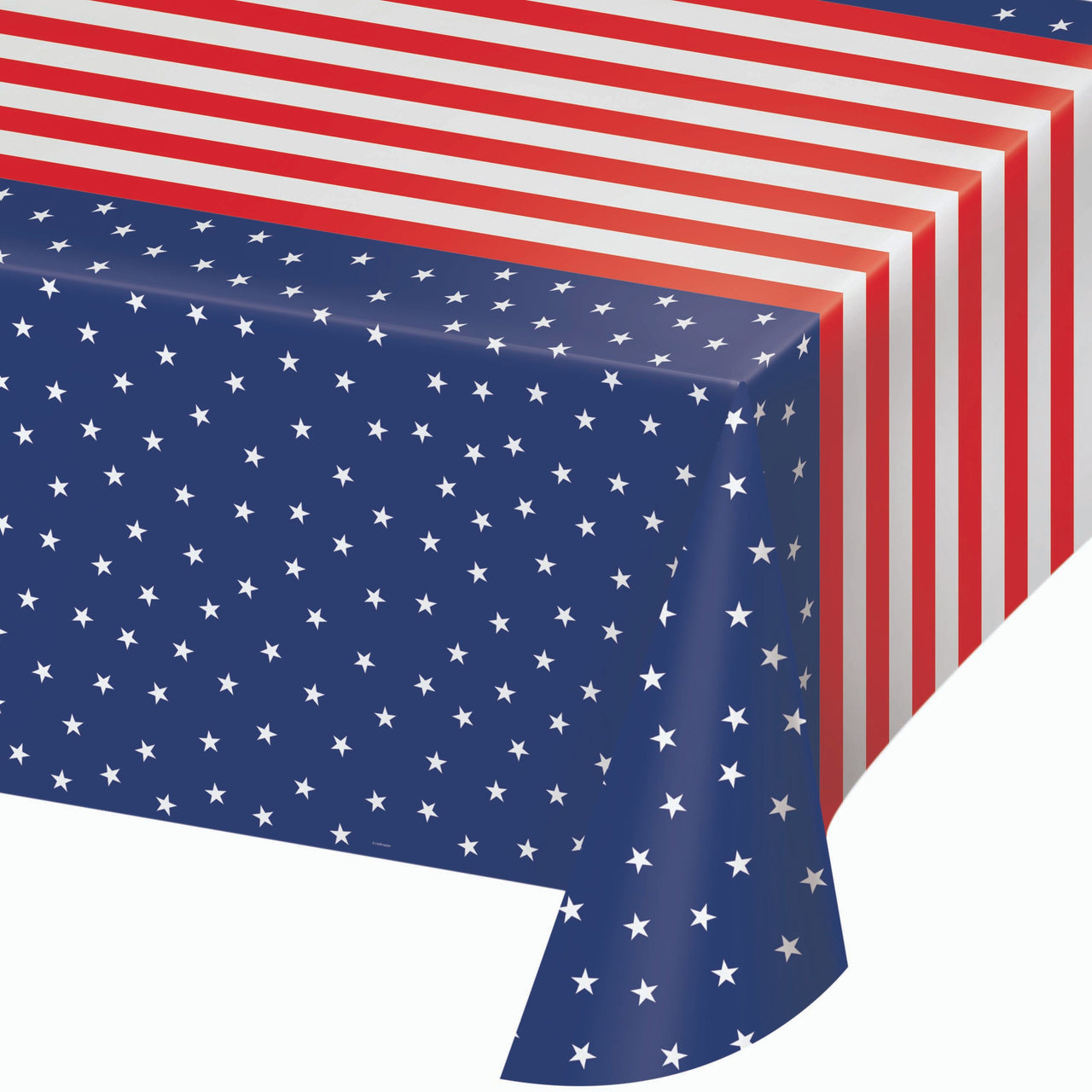 Bulk Patriotic Plastic Tablecovers 54" x 108" (12 per Case)