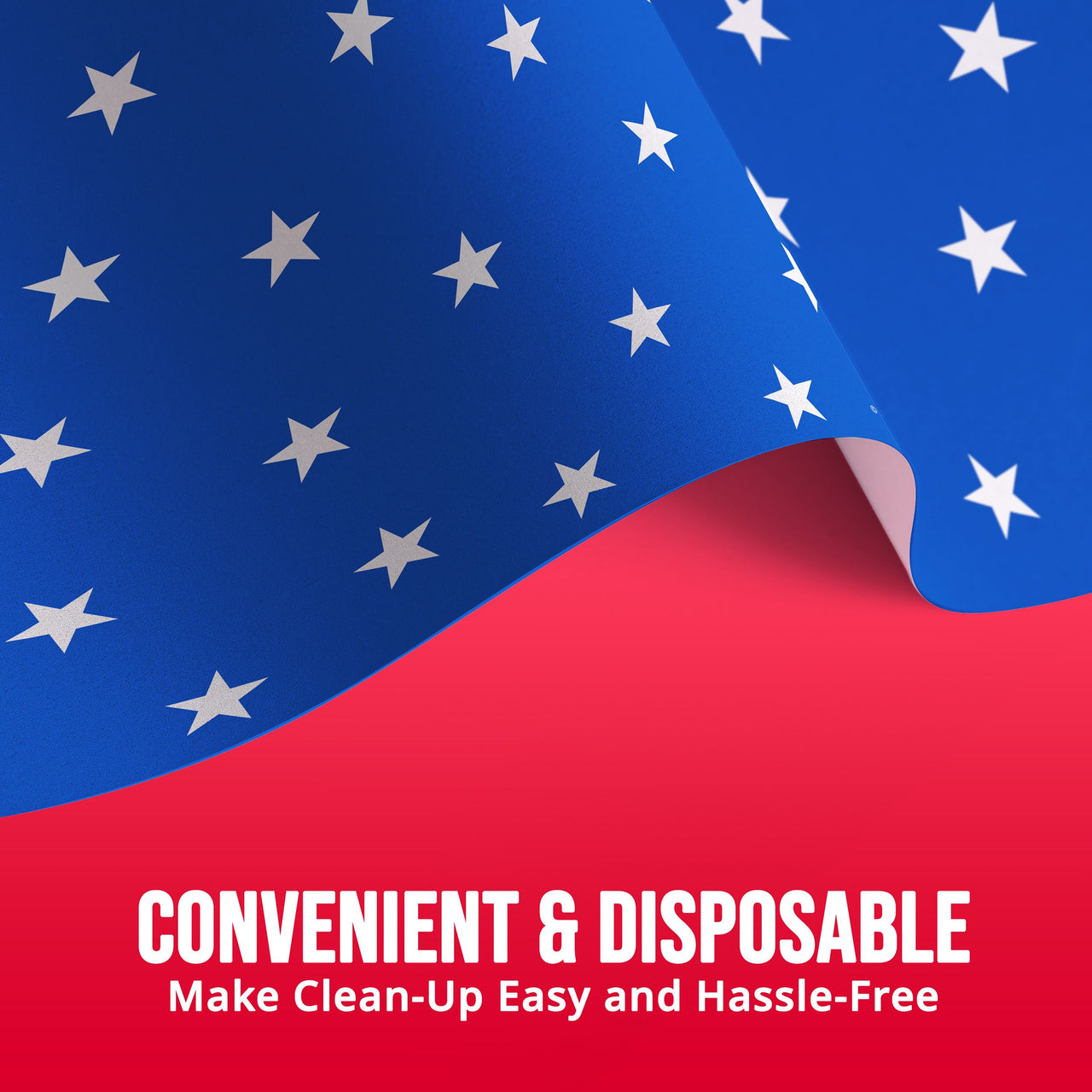 Bulk Patriotic Plastic Tablecovers 54" x 108" (12 per Case)
