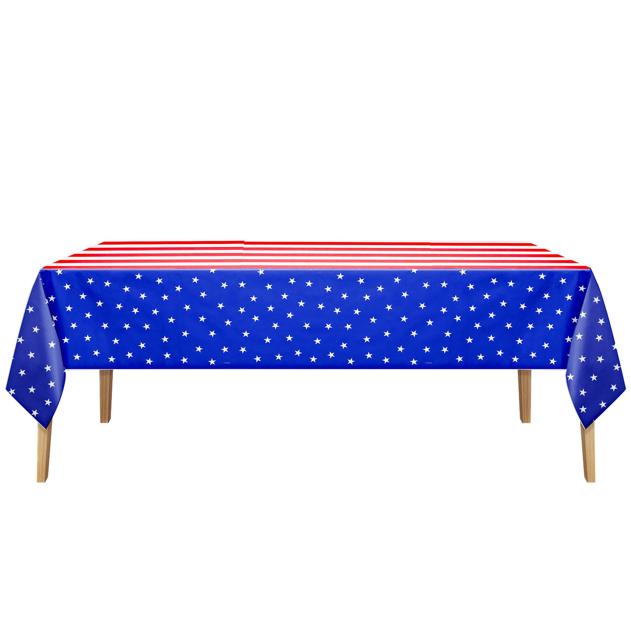 Bulk Patriotic Plastic Tablecovers 54" x 108" (12 per Case)