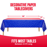 Bulk Patriotic Plastic Tablecovers 54