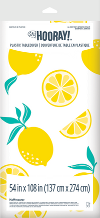Bulk Lemons Plastic Tablecovers 54