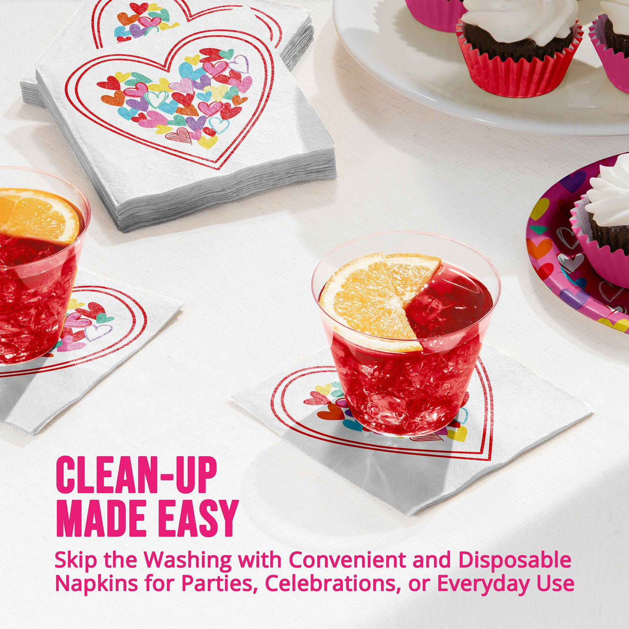 Bulk Color Crush Beverage Napkins 5" x 5" (192 per Case)