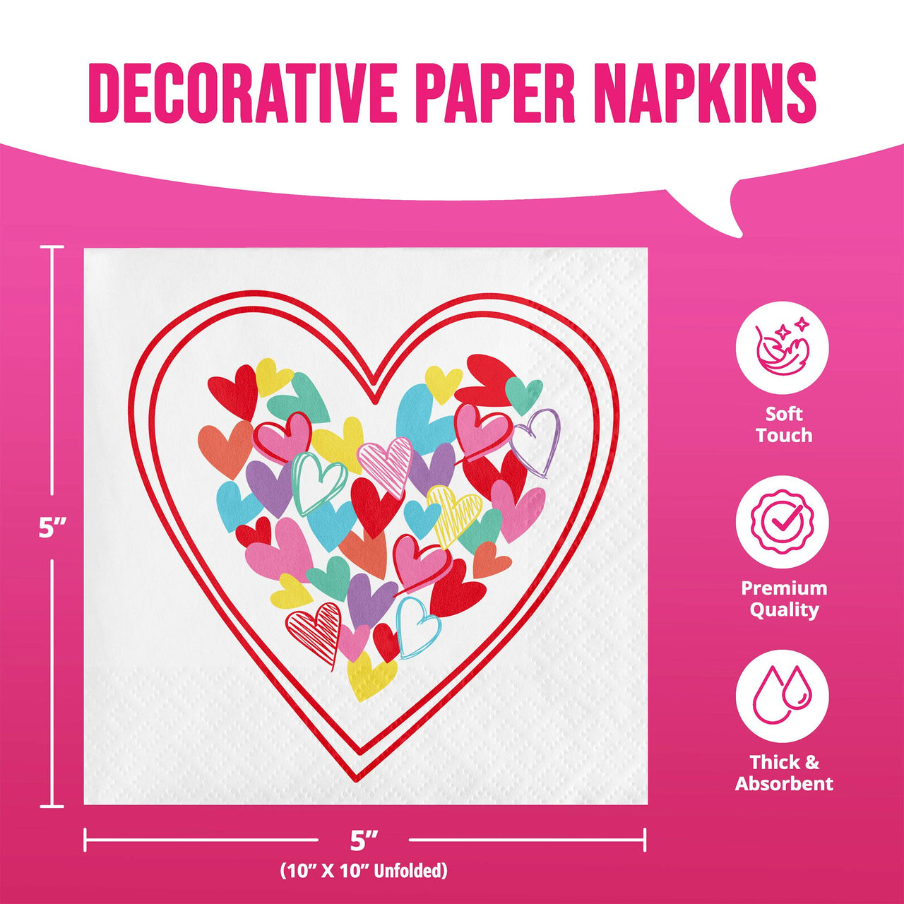 Bulk Color Crush Beverage Napkins 5" x 5" (192 per Case)