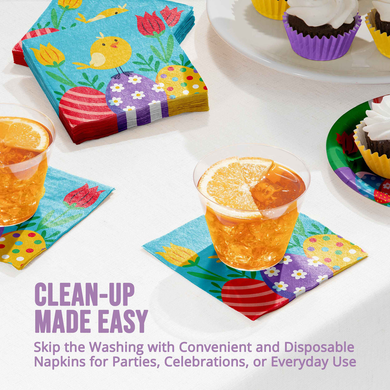 Bulk Hoppy Trails Beverage Napkins 5" x 5" (192 per Case)