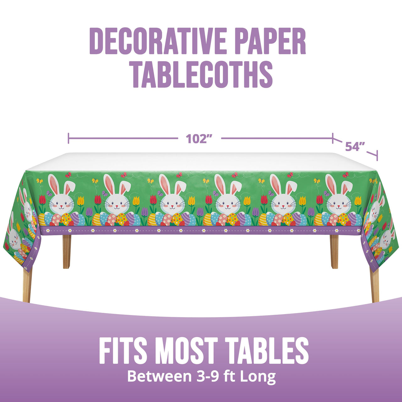Bulk Hoppy Trails Plastic Tablecovers 54" x 96" (12 per Case)