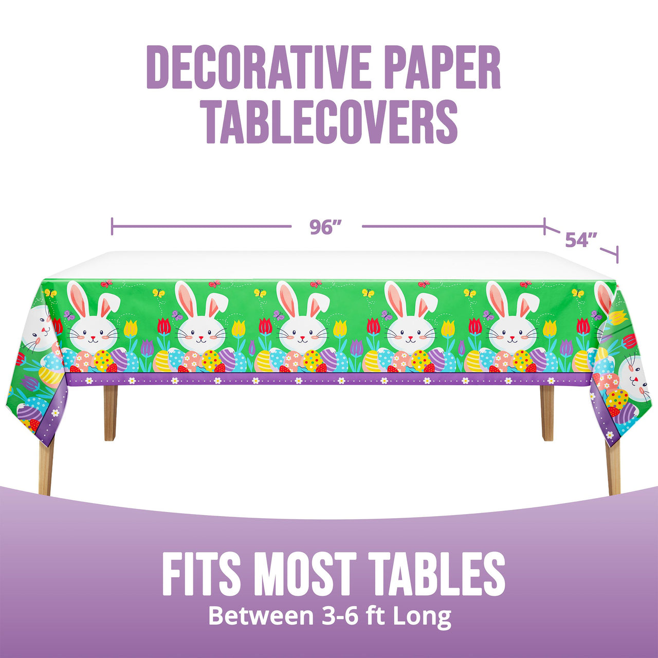 Bulk Hoppy Trails Plastic Tablecovers 54" x 96" (12 per Case)