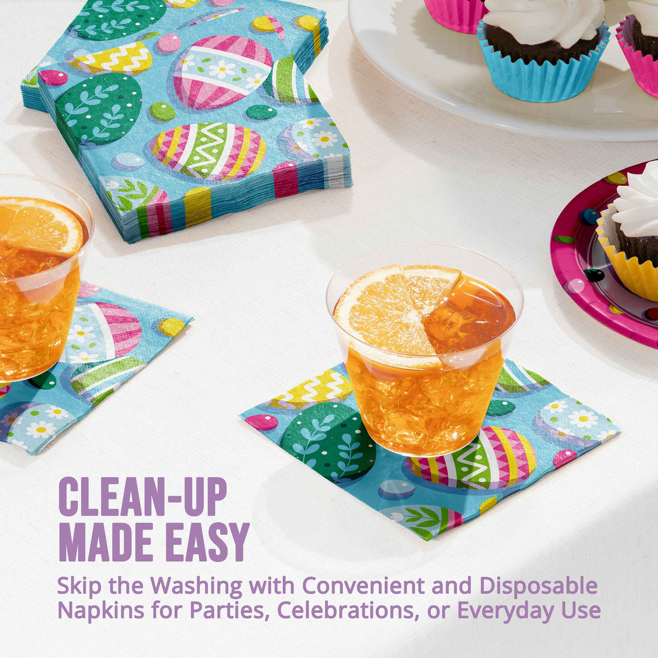 Bulk Eggsplosion Jellybean Beverage Napkins 5" x 5" (192 per Case)