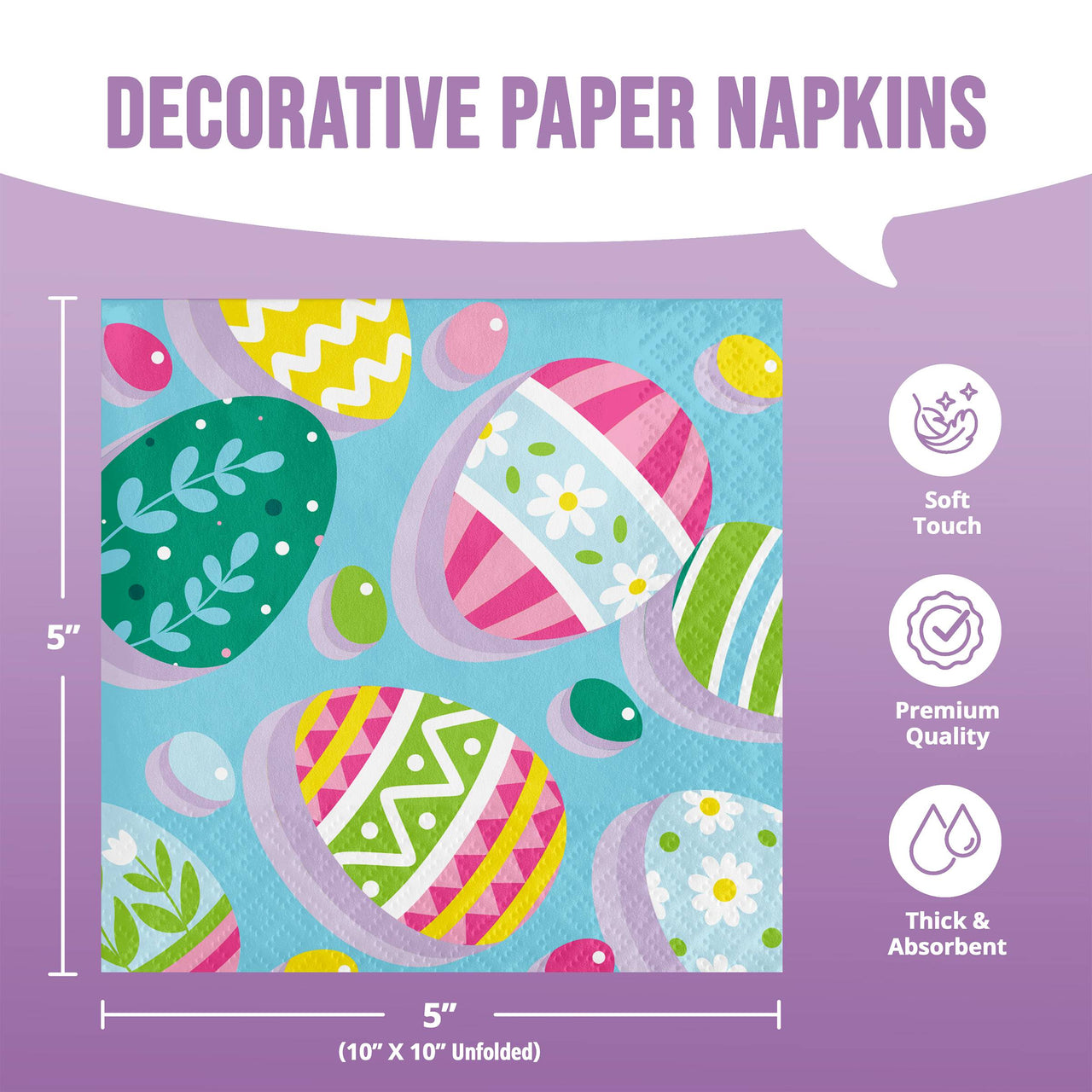 Bulk Eggsplosion Jellybean Beverage Napkins 5" x 5" (192 per Case)
