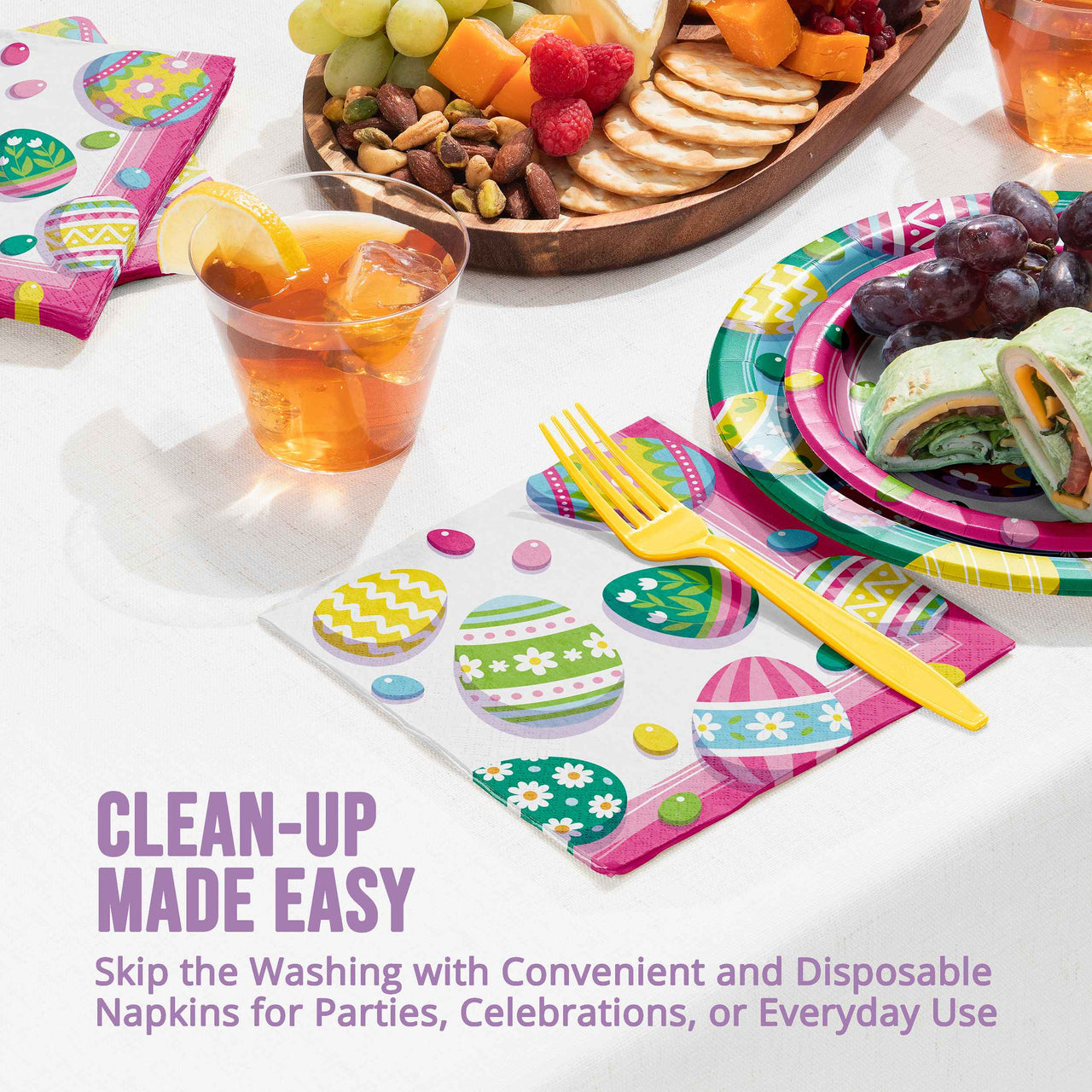 Bulk Eggsplosion Luncheon Napkins 6.5" x 6.5" (192 per Case)