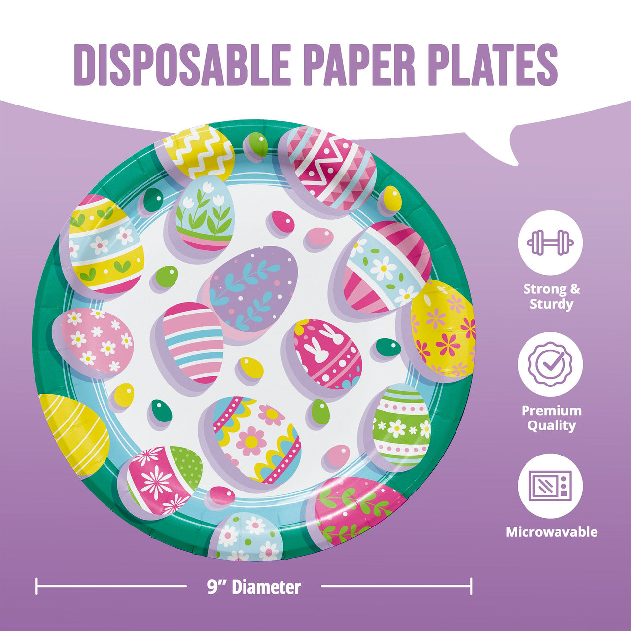 Bulk Eggsplosion Jellybean Dinner Plates 9" (96 per Case)