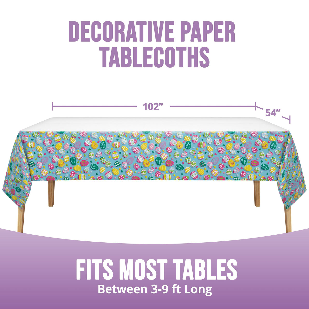 Bulk Eggsplosion Jellybean Plastic Tablecovers 54" x 96" (12 per Case)