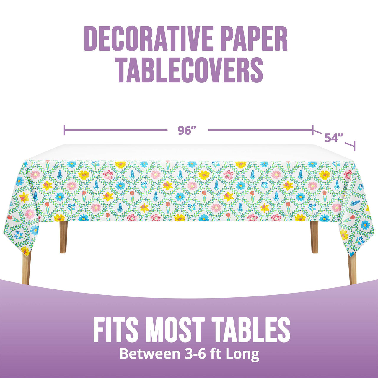 Bulk Eggsplosion Jellybean Plastic Tablecovers 54" x 96" (12 per Case)