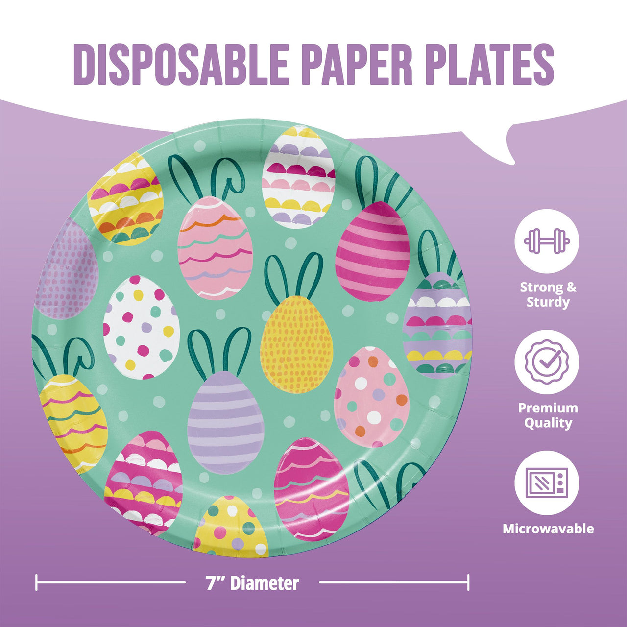 Bulk Eggstra Easter Luncheon Plates 7" (96 per Case)