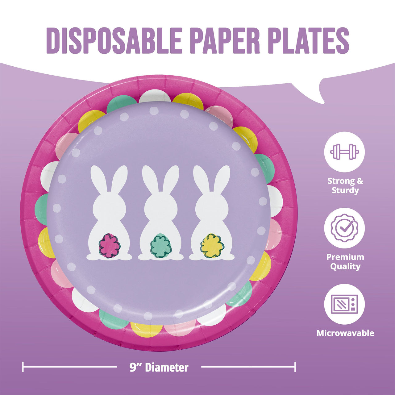 Bulk Eggstra Easter Dinner Plates 9" (96 per Case)