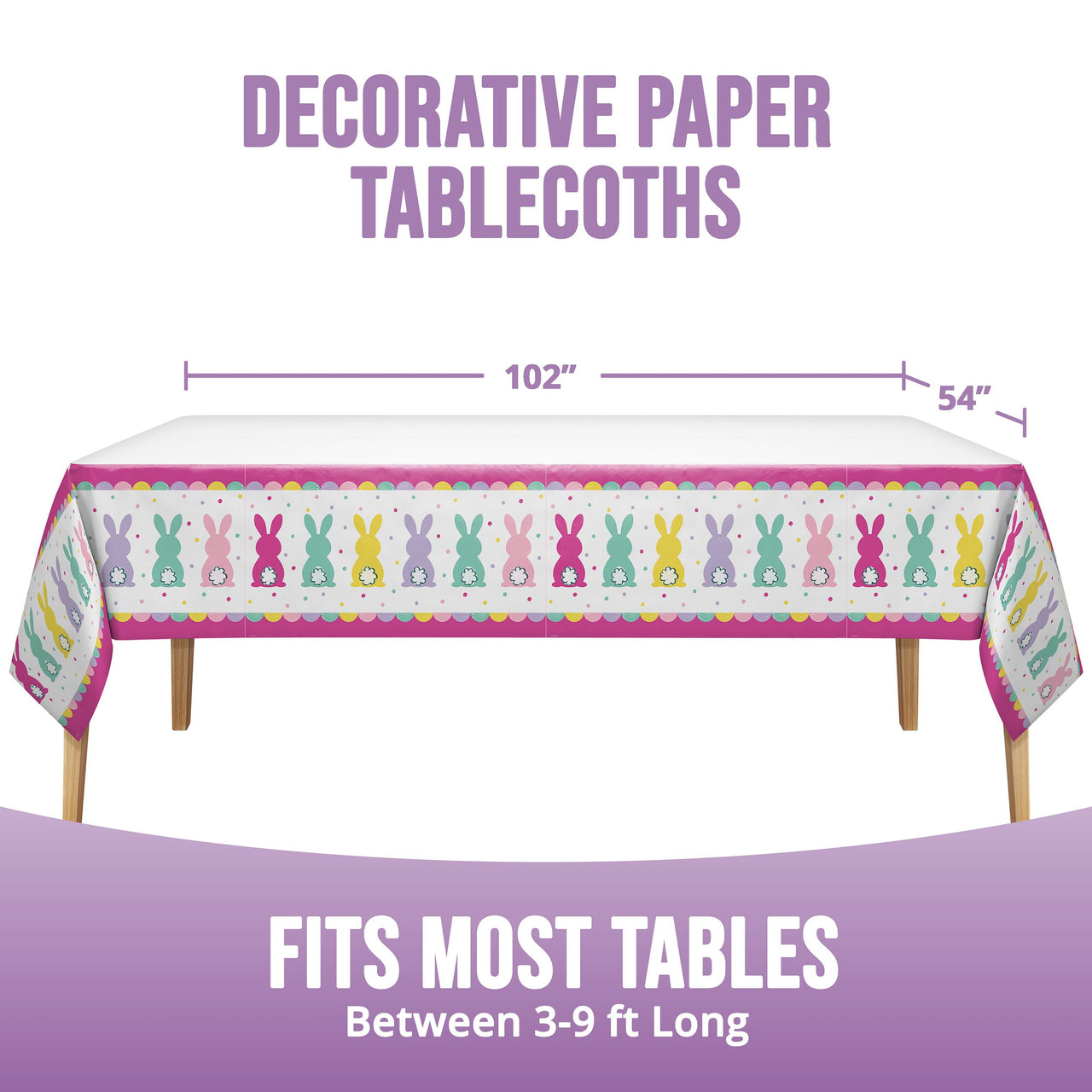 Bulk Eggstra Easter Plastic Tablecovers 54" x 96" (12 per Case)