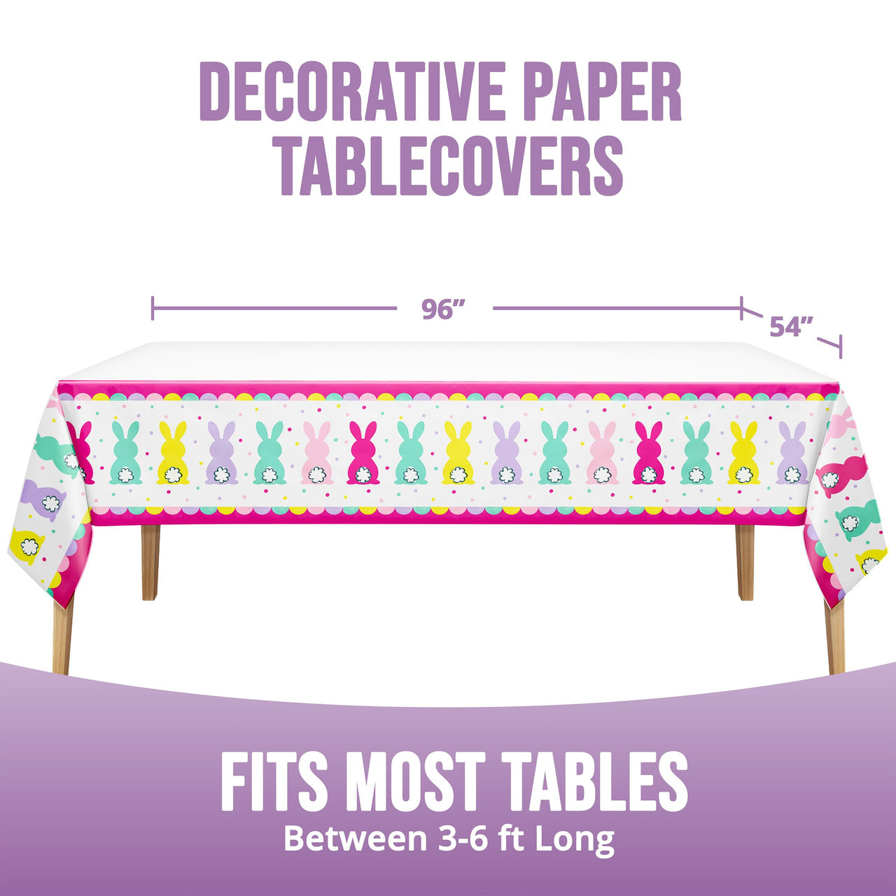 Bulk Eggstra Easter Plastic Tablecovers 54" x 96" (12 per Case)