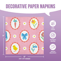 Bulk Easter Meadow Bunny Beverage Napkins 5