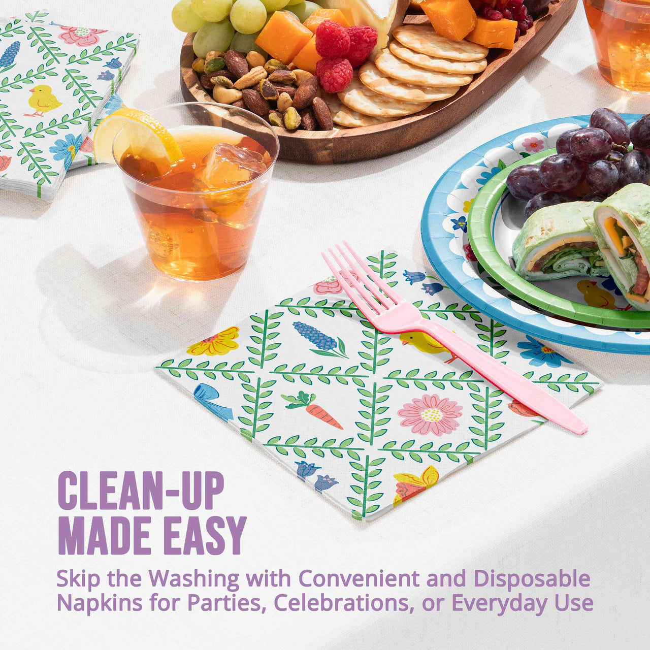 Bulk Easter Meadow Bunny Luncheon Napkins 6.5" x 6.5" (192 per Case)