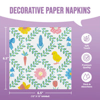 Bulk Easter Meadow Bunny Luncheon Napkins 6.5