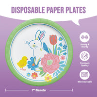 Bulk Easter Meadow Bunny Luncheon Plates 7
