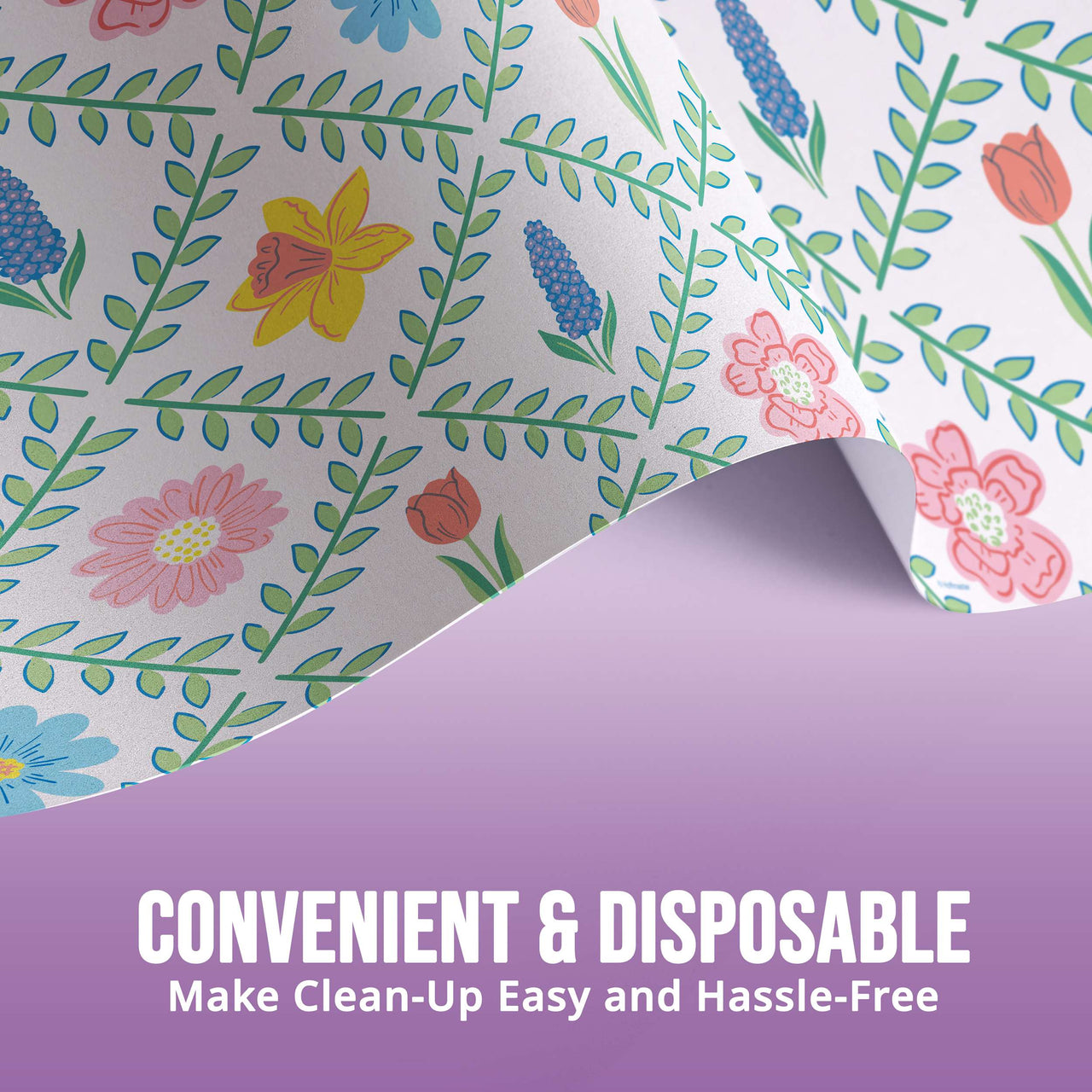 Bulk Easter Meadow Plastic Tablecovers 54" x 96" (12 per Case)