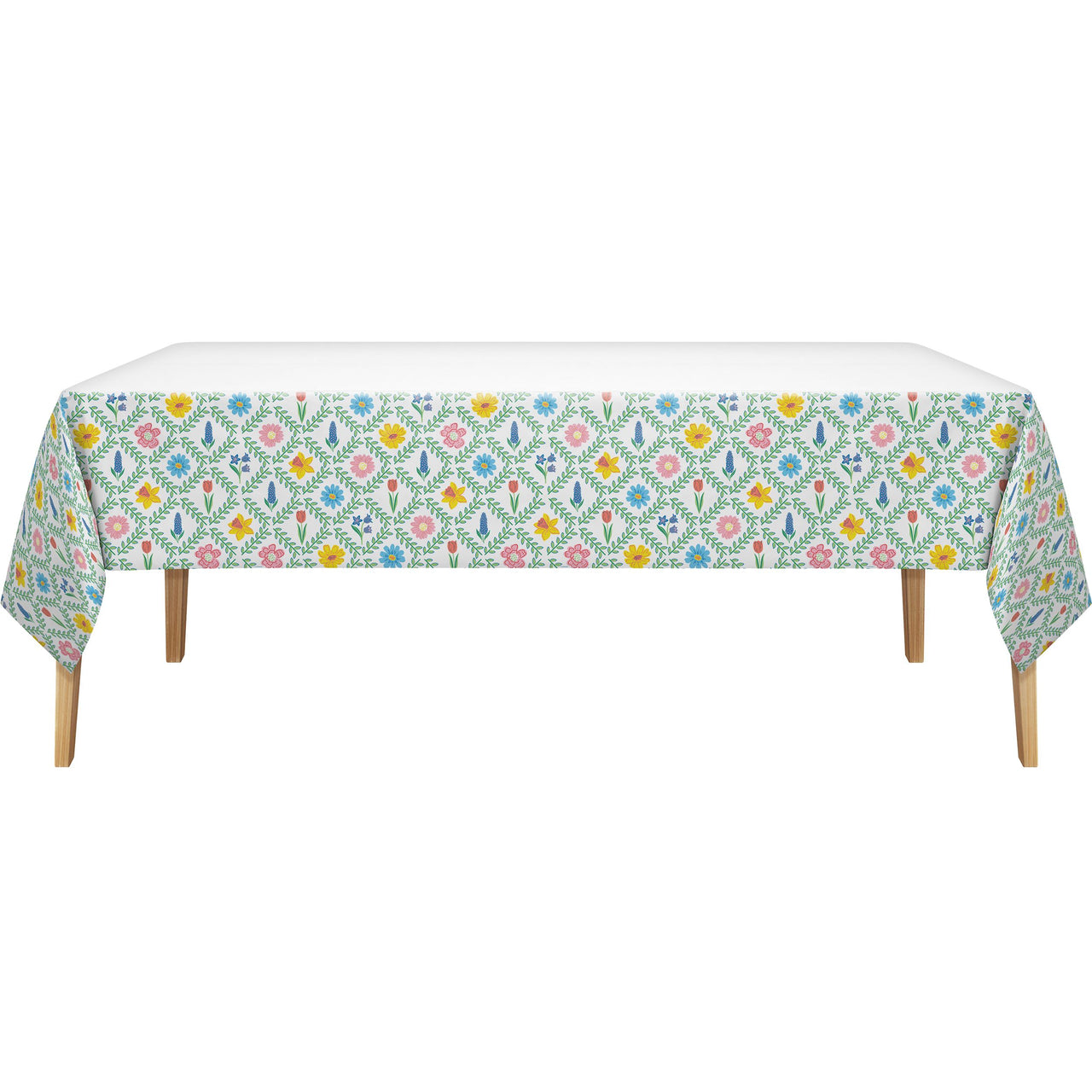 Bulk Easter Meadow Plastic Tablecovers 54" x 96" (12 per Case)