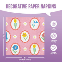 Bulk Easter Meadow Floral Beverage Napkins 5