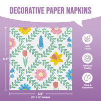 Bulk Easter Meadow Floral Luncheon Napkins 6.5