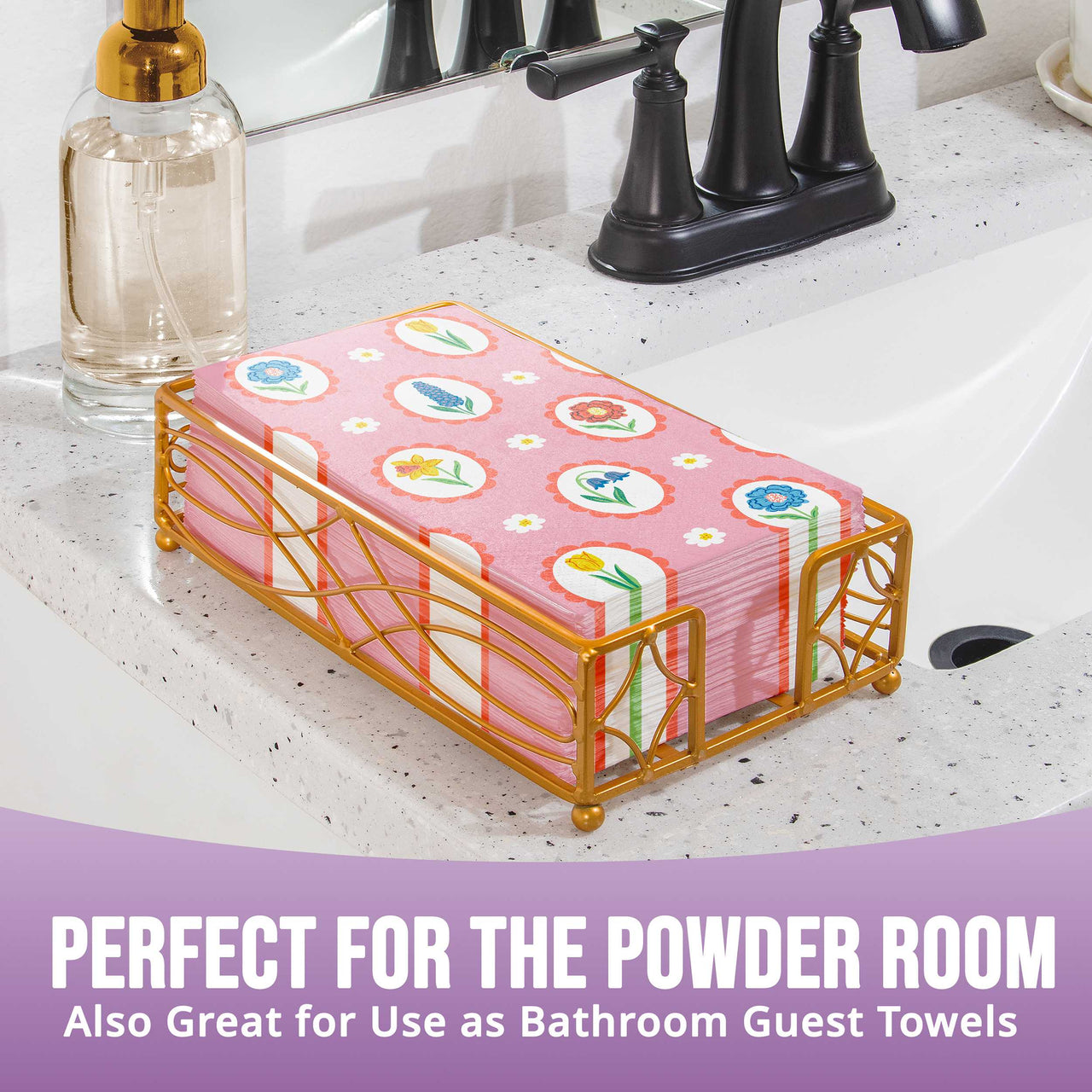 Bulk Easter Meadow Floral Guest Towels 7.75" x 4.5" (192 per Case)