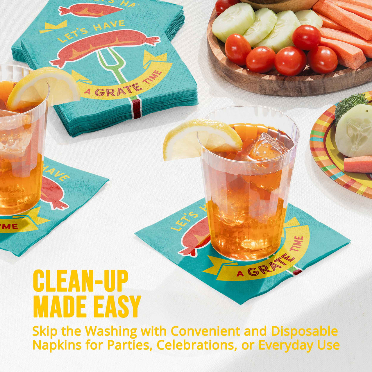 Bulk Sizzle and Serve Beverage Napkins 5" x 5" (192 per Case)