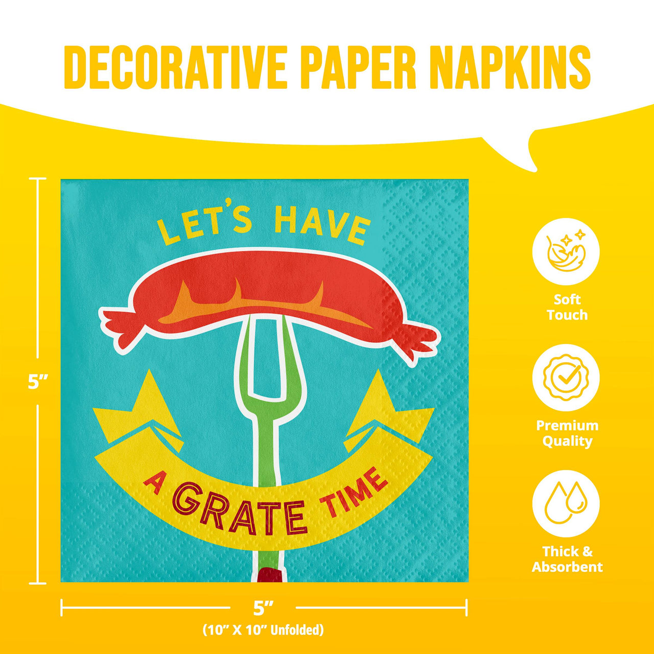 Bulk Sizzle and Serve Beverage Napkins 5" x 5" (192 per Case)