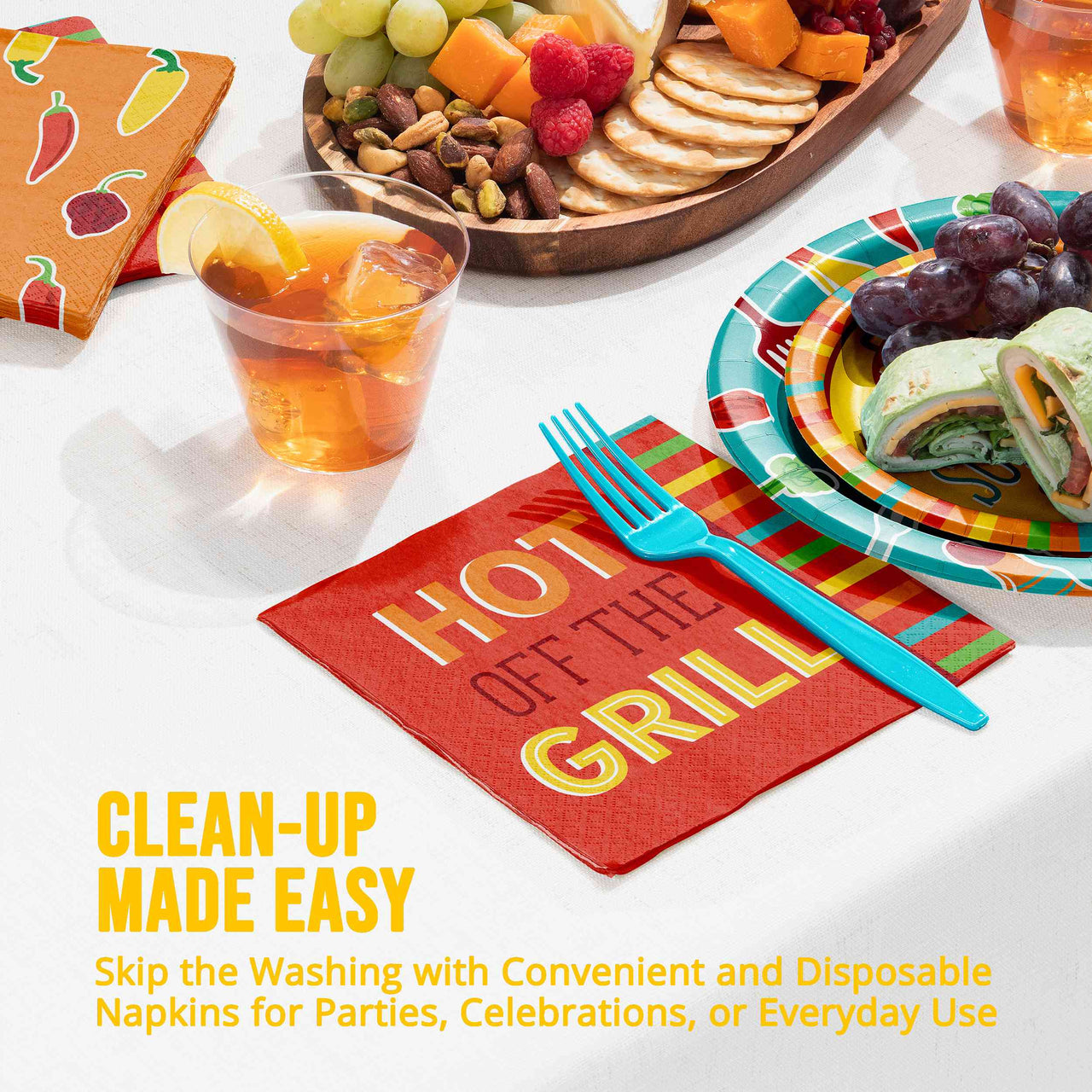 Bulk Sizzle and Serve Luncheon Napkins 6.5" x 6.5" (192 per Case)