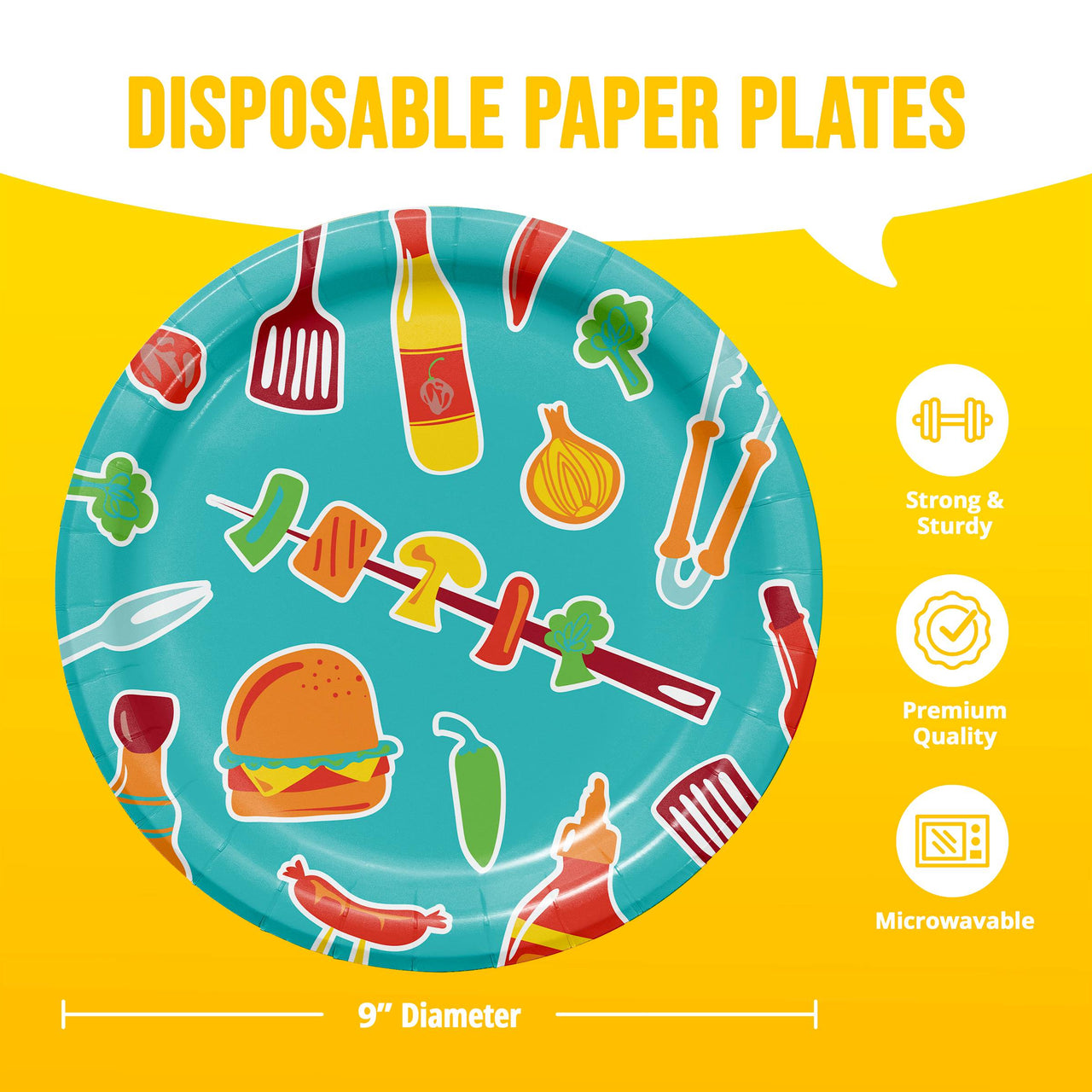 Bulk Sizzle and Serve Dinner Plates 9" (96 per Case)
