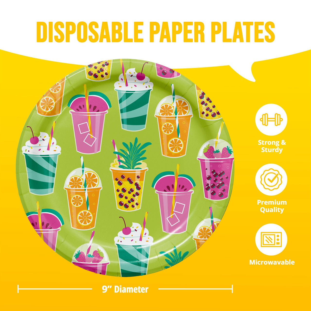 Bulk Tropic Par-Tea Dinner Plates 9" (96 per Case)