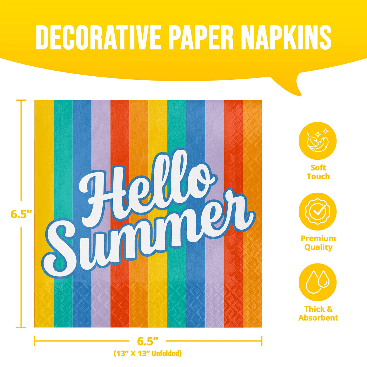 Bulk Sun Kissed Luncheon Napkins 6.5" x 6.5" (192 per Case)